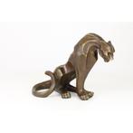 Modernistische bronzen sculptuur van een zittende jaguar, Verzenden