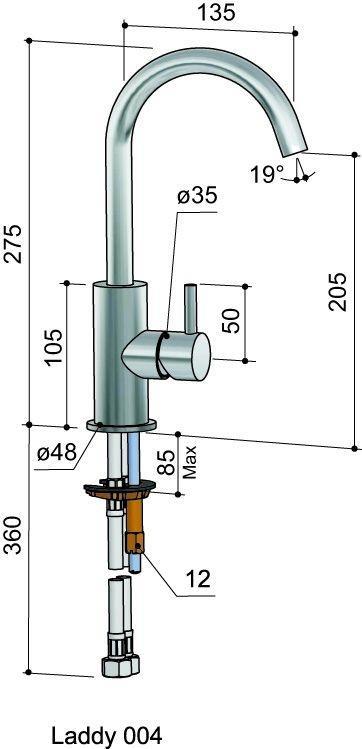 Laddy Wastafelmengkraan 004, Doe-het-zelf en Verbouw, Sanitair, Ophalen of Verzenden