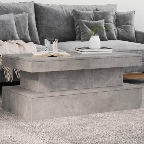 vidaXL Salontafel met LED-verlichting 90x50x40 cm betongrijs, Huis en Inrichting, Tafels | Salontafels, 50 tot 100 cm, Nieuw, Overige houtsoorten