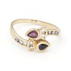 Ring - 18 karaat Geel goud Diamant (Natuurlijk) - Robijn -, Sieraden, Tassen en Uiterlijk, Ringen, Nieuw