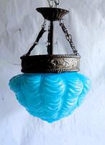 Plafondlamp - Messing, Opalina, Antiek en Kunst