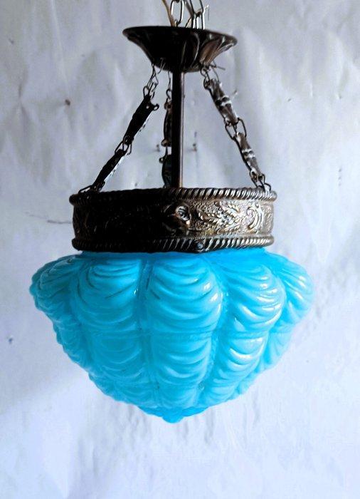 Plafondlamp - Messing, Opalina, Antiek en Kunst, Kunst | Designobjecten