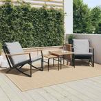 vidaXL 4-delige Balkonset met kussens staal zwart, Tuin en Terras, Tuinsets en Loungesets, Verzenden, Nieuw, Rvs, 2 zitplaatsen