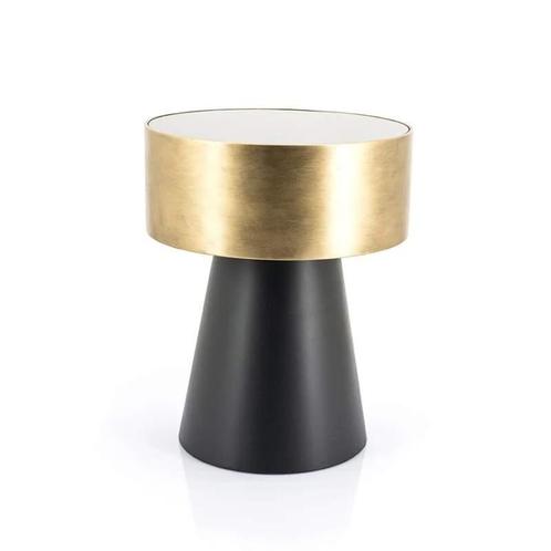 Bijzettafel Bunga 40cm - Goud/Zwart - 210038 - bijzettafels, Huis en Inrichting, Tafels | Bijzettafels, Nieuw, Overige materialen