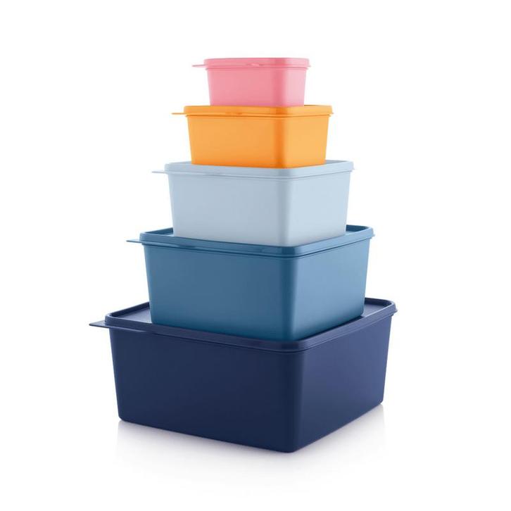 Tupperware Opbergdozen Vierkant (5), Huis en Inrichting, Keuken | Tupperware, Nieuw, Ophalen of Verzenden