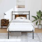 vidaXL Bedframe zonder matras hout gerookt eikenkleurig, Eenpersoons, Bruin, Verzenden, Nieuw