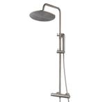 Douche-Opbouwset Caral met Thermostaatkraan Geborsteld Staal, Ophalen of Verzenden, Nieuw, Kraan