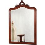 Grote schouwspiegel in mahonie ca 1885 facet geslepen gesto, Antiek en Kunst, Antiek | Spiegels, Ophalen of Verzenden