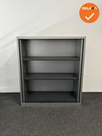 Roldeurkast - BASIC - 135x120x43cm - Zilvergrijs met kastanj, Werkplek, Ophalen of Verzenden, Gebruikt, Kast