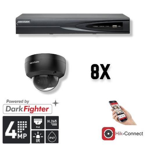 Hikvision Set 8x Dome 4MP + Recorder & Bekabeling, Audio, Tv en Foto, Videobewaking, Ophalen of Verzenden