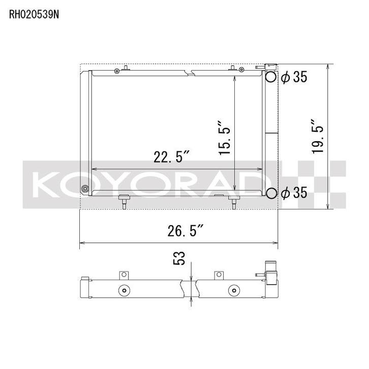 Koyo Nissan 240SX V8 Swap/KA24 Turbo Radiator - RH020539N, Auto-onderdelen, Motor en Toebehoren, Ophalen of Verzenden