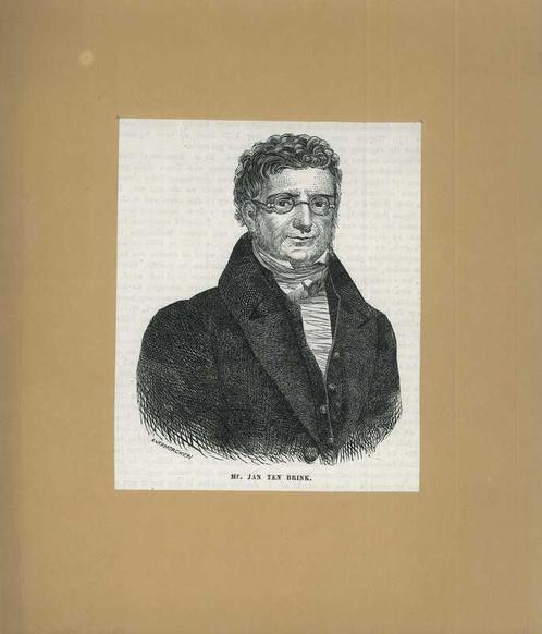 Portrait of Jan ten Brink, Antiek en Kunst, Kunst | Etsen en Gravures