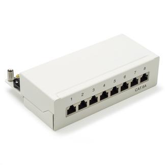 Patchpaneel | Cat6a S/FTP | 8 poorten (Desktop, Wit), Computers en Software, Pc- en Netwerkkabels, Nieuw, Verzenden