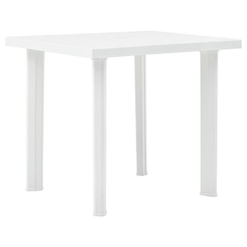 vidaXL Tuintafel 80x75x72 cm kunststof wit, Tuin en Terras, Tuintafels, Nieuw, Kunststof, Verzenden