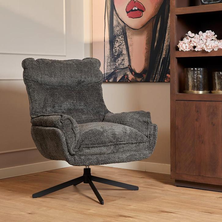 Fauteuil Vera | Dark Grey, Huis en Inrichting, Fauteuils, Nieuw, Ophalen of Verzenden