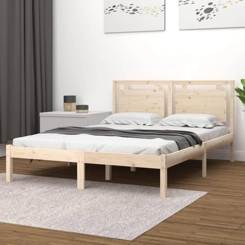 vidaXL Bedframe massief hout 180x200 cm, Huis en Inrichting, Slaapkamer | Bedden, 80 cm, 200 cm, Bruin, Eenpersoons, Nieuw, Hout