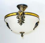 Plafondlamp - Glas, Messing, Antiek en Kunst