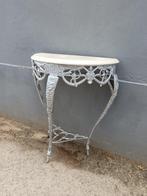 Wandtafel - Legering, Bronzen console met marmeren deksel, Antiek en Kunst