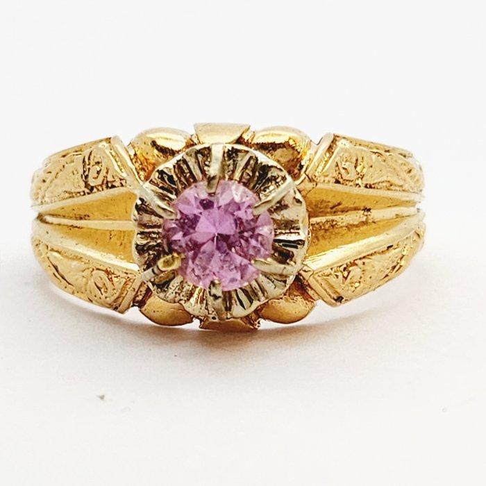 Ring - 18 karaat Geel goud, Platina - 0.45ct. tw. Toermalijn, Sieraden, Tassen en Uiterlijk, Ringen