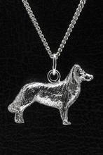 Zilveren Border collie ketting hanger - groot, Verzenden, Nieuw