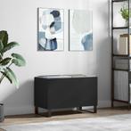 vidaXL Platenkast 74,5x38x48 cm bewerkt hout zwart, Huis en Inrichting, Woonaccessoires | Cd- en Dvd-rekken, Verzenden, Nieuw