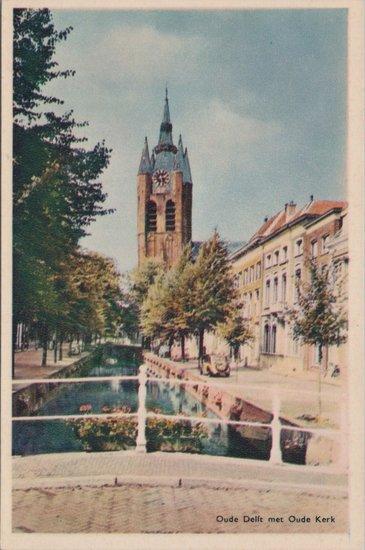 DELFT - Oude Delft met Oude Kerk, Verzamelen, Ansichtkaarten | Nederland, Verzenden