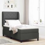 vidaXL Boxspring bed met matras Donkergrijs 100 x 200 cm, Huis en Inrichting, Verzenden, Nieuw, Stof