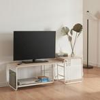 [en.casa] TV meubel met bijzettafel Dyrøy wit eikenkleurig e, Huis en Inrichting, Tafels | Bijzettafels, Nieuw, Verzenden