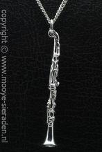 Gouden Klarinet groot ketting hanger, Verzenden, Nieuw