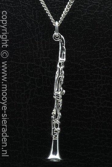 Gouden Klarinet groot ketting hanger, Sieraden, Tassen en Uiterlijk, Kettinghangers, Verzenden