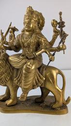 Beeld, Zwaar beeld van de hindoe-godin Durga - 27 cm - Brons, Antiek en Kunst