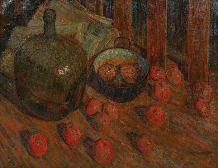 Matthieu Wiegman (1886-1971) - Stilleven met appels en vaas, Antiek en Kunst, Kunst | Schilderijen | Klassiek
