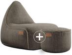 Cobana Lounge Chair & Pouf Outdoor - Bruin, Huis en Inrichting, Zitzakken, Verzenden, Nieuw