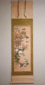 Nandina and Chrysanthemums - Small Bird and Quail - hanging