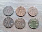 Nederland. Willem I. Halve cent 1822/1832 6 stuks (Zonder