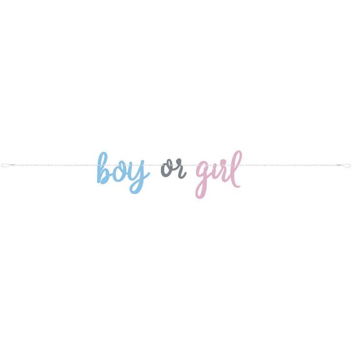 Gender Reveal Slinger Boy Or Girl 2,13m, Hobby en Vrije tijd, Feestartikelen, Nieuw, Verzenden