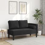 vidaXL Chaise longue met kussens fluweel zwart, Verzenden, Nieuw