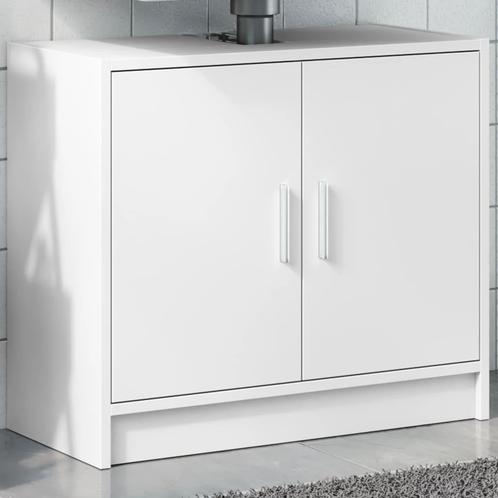 vidaXL Wastafelkast 63x29x55 cm bewerkt hout wit, Huis en Inrichting, Badkamer | Badkamermeubels, Nieuw, Minder dan 100 cm, Verzenden