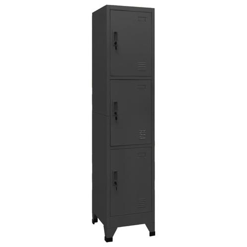 vidaXL Lockerkast 38x45x180 cm staal antracietkleurig, Huis en Inrichting, Kasten | Lockerkasten, Nieuw, Verzenden