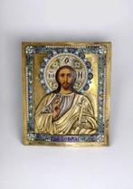 Icoon - Christus Pantokrator - .875 (84 Zolotniki) zilver, Antiek en Kunst