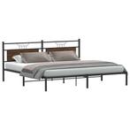 vidaXL Bedframe zonder matras 193x203 cm spaanplaat bruin, Bruin, Verzenden, Hout, Nieuw