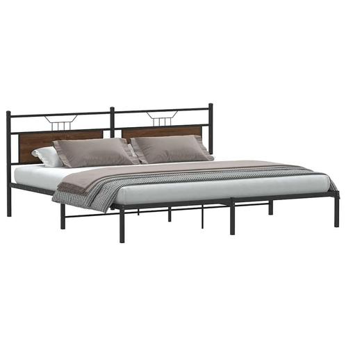 vidaXL Bedframe zonder matras 193x203 cm spaanplaat bruin, Huis en Inrichting, Slaapkamer | Bedden, Bruin, Nieuw, Hout, Tweepersoons