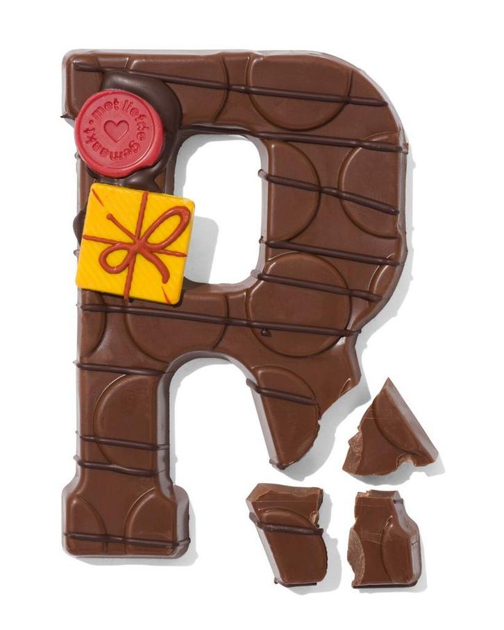 HEMA Handgedecoreerde chocoladeletter melk R 180g, Diversen, Sinterklaas, Nieuw, Verzenden