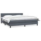 vidaXL Boxspring met matras fluweel donkergrijs 180x220 cm, Verzenden, Nieuw, Grijs, Stof
