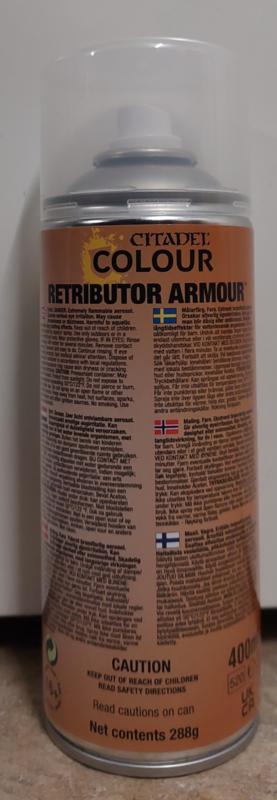 Retributor Armour Spray 400 ML (Warhammer Nieuw)  LET OP!, Hobby en Vrije tijd, Wargaming, Nieuw, Ophalen of Verzenden
