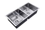 Dubbele Spoelbak met droogrek | Wasbak | 87x44x20cm | RVS, Huis en Inrichting, Keuken | Keukenelementen, Overige kleuren, Verzenden