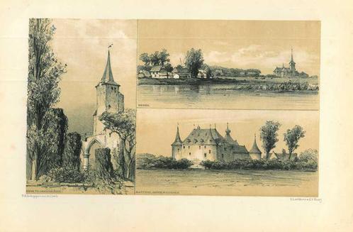 Zicht op Ammerzoden en Hedel, Antiek en Kunst, Kunst | Etsen en Gravures