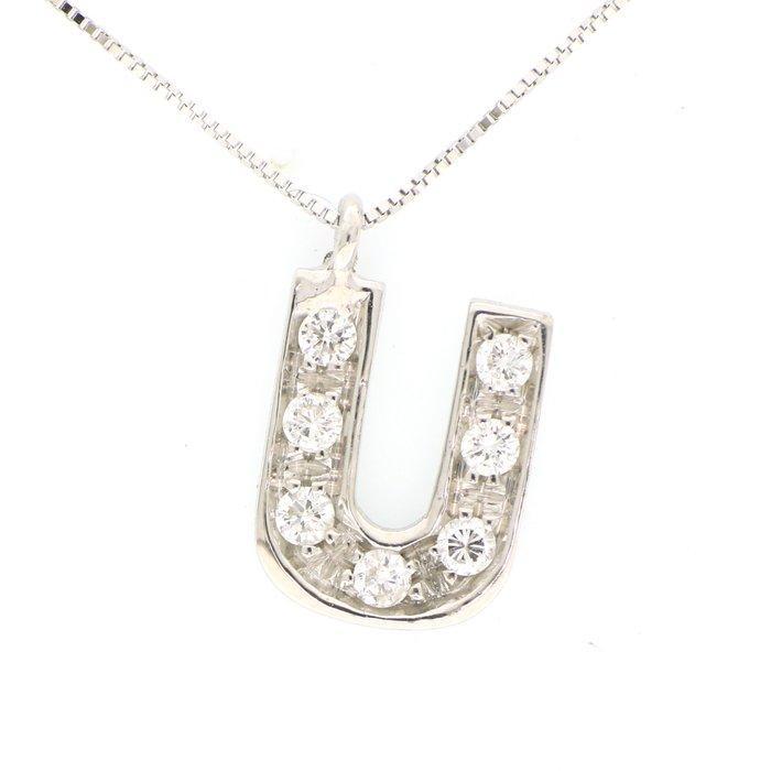 Zonder Minimumprijs - Ketting met hanger - 18 karaat Witgoud, Sieraden, Tassen en Uiterlijk, Antieke sieraden