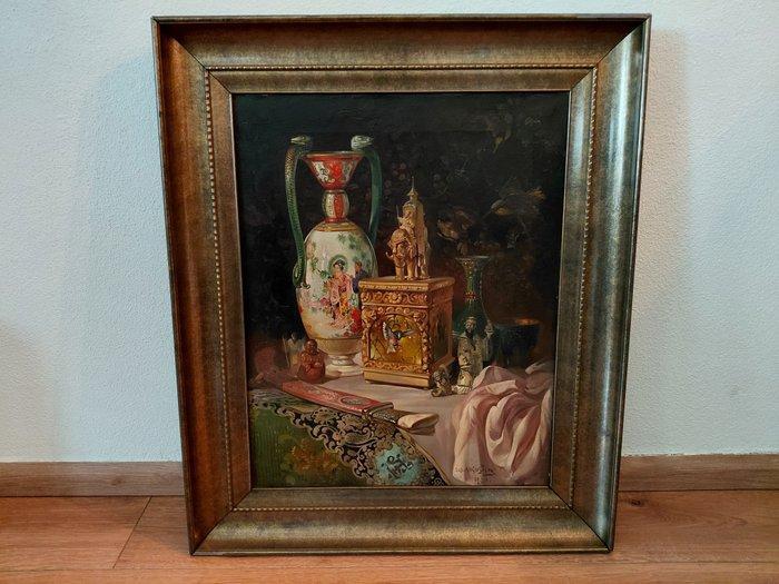 Ludwig Augustin (1882-1960) - Stilleven met Aziatische, Antiek en Kunst, Kunst | Schilderijen | Klassiek