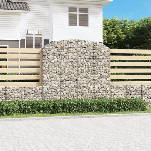 vidaXL Schanskorf gewelfd 200x50x180/200 cm gegalvaniseerd, Tuin en Terras, Bloembakken en Plantenbakken, 100 cm of meer, Nieuw